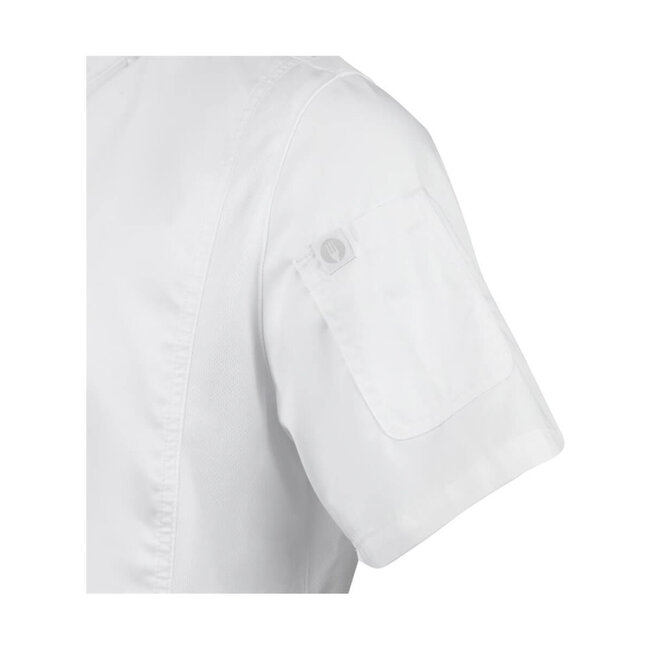 Premium koksbuis korte mouw met rits unisex wit