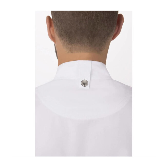 Premium koksbuis korte mouw met rits unisex wit