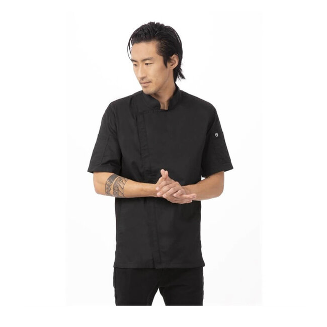 Premium koksbuis korte mouw met rits unisex zwart