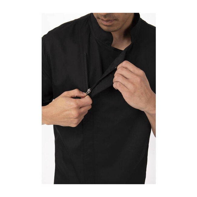 Premium koksbuis korte mouw met rits unisex zwart