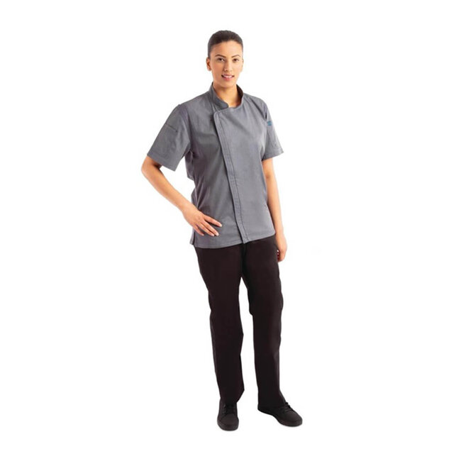 Premium koksbuis korte mouw met rits unisex navy blauw