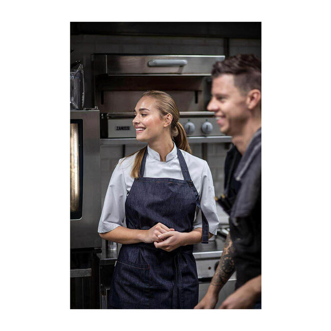 Basic koksbuis dames in recht model korte mouw zwart