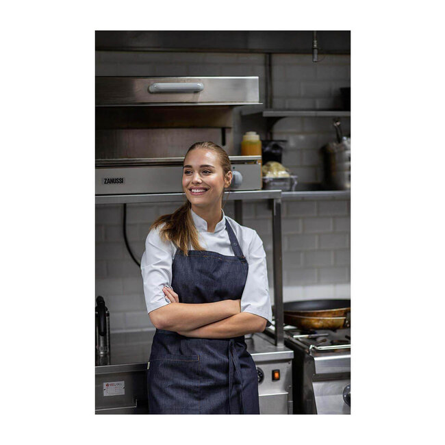 Basic koksbuis dames in recht model korte mouw zwart