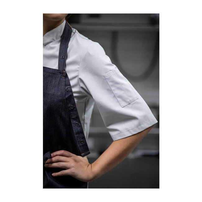 Basic koksbuis dames in recht model korte mouw zwart