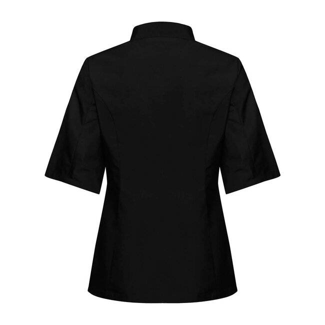 Basic koksbuis dames in recht model korte mouw zwart