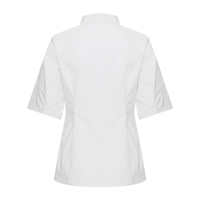 Basic koksbuis dames in recht model korte mouw wit