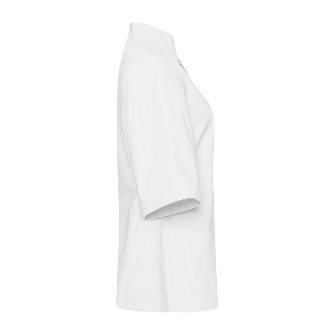 Basic koksbuis dames in recht model korte mouw wit