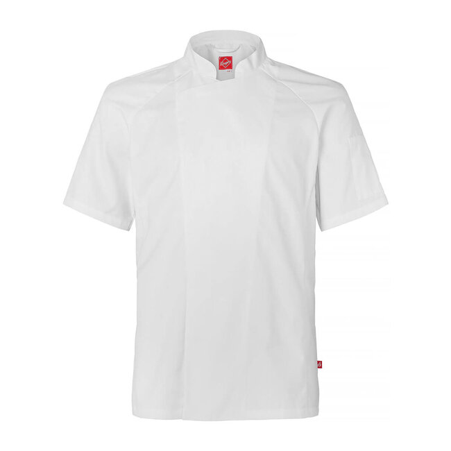 Basic koksbuis heren in recht model korte mouw wit