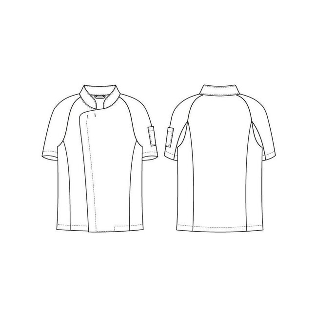 Basic koksbuis heren in recht model korte mouw zwart