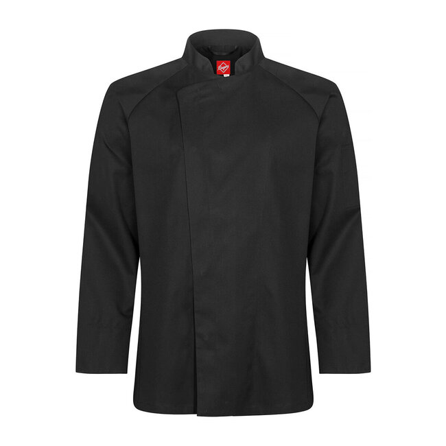 Basic koksbuis heren in recht model lange mouw zwart