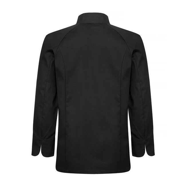 Basic koksbuis heren in recht model lange mouw zwart