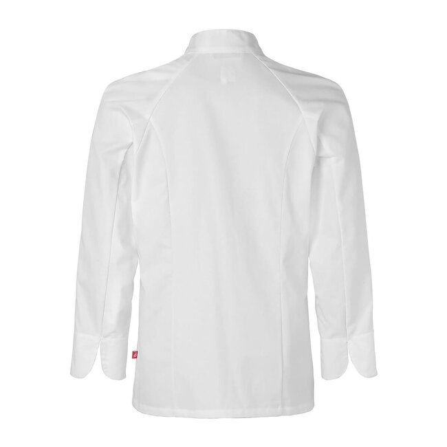 Basic koksbuis heren in recht model lange mouw wit