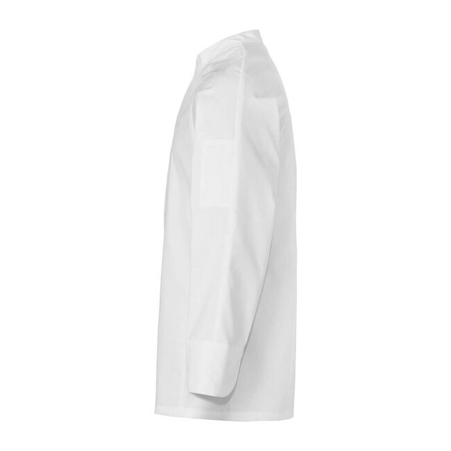 Basic koksbuis heren in recht model lange mouw wit