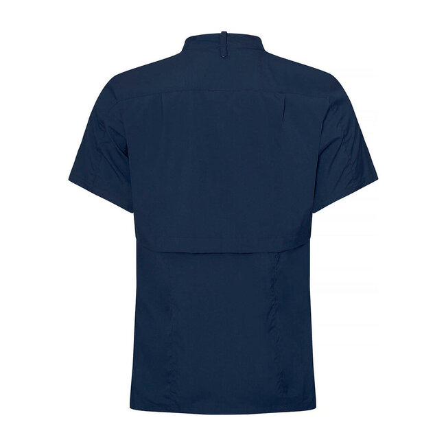 Premium kokshemd luchtig en koel unisex stretch navy-blauw