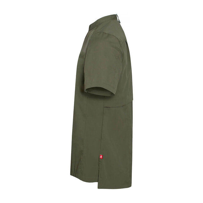 Premium kokshemd luchtig en koel unisex stretch olijfgroen