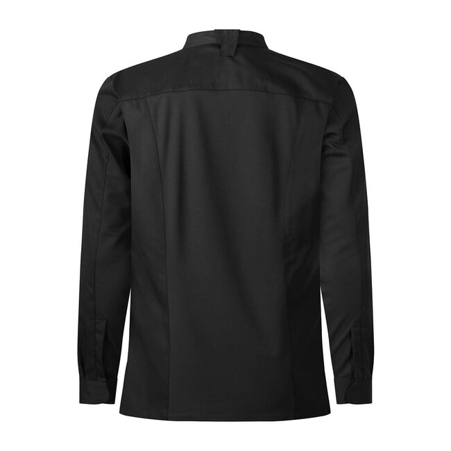 Premium koksbuis heren in slank model met drukknopen lange mouw zwart