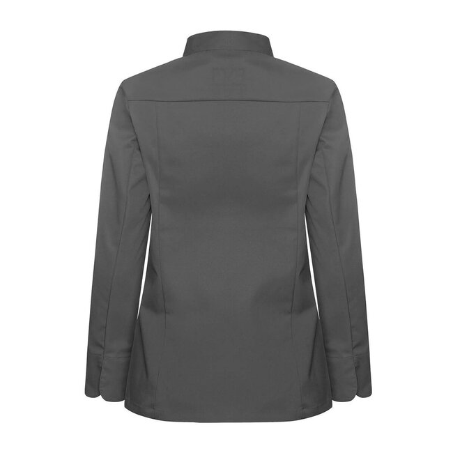 Basic koksbuis dames lange mouw getailleerd grijs