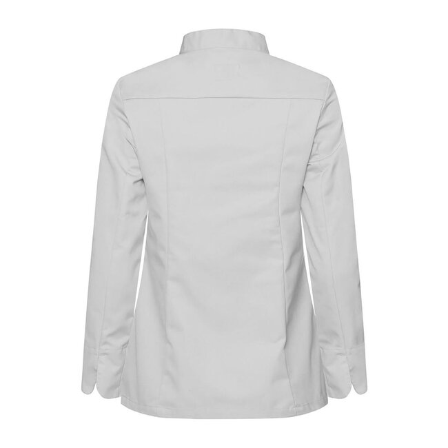 Basic koksbuis dames lange mouw getailleerd licht grijs