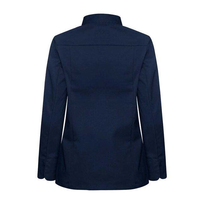 Basic koksbuis dames lange mouw getailleerd navy-blauw