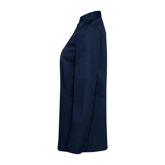 Basic koksbuis dames lange mouw getailleerd navy-blauw
