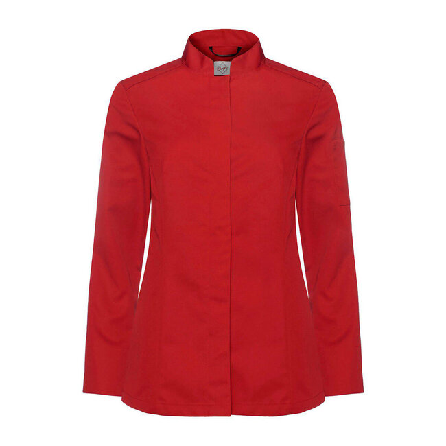 Basic koksbuis dames lange mouw getailleerd rood