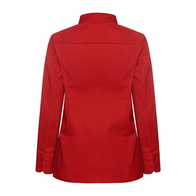 Basic koksbuis dames lange mouw getailleerd rood