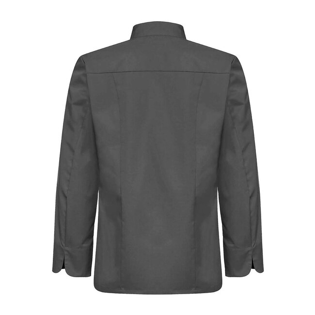 Basic kokshemd heren lange mouw getailleerd grijs