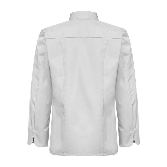 Basic kokshemd heren lange mouw getailleerd lichtgrijs