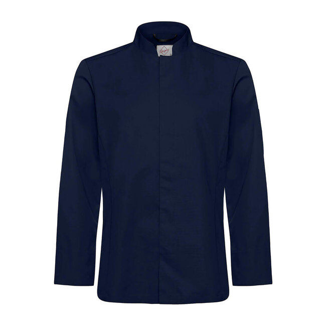 Segers Basic kokshemd heren lange mouw getailleerd navy-blauw