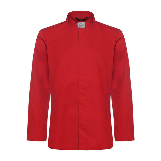 Basic kokshemd heren lange mouw getailleerd rood