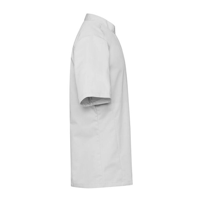 Basic kokshemd heren korte mouw getailleerd licht grijs