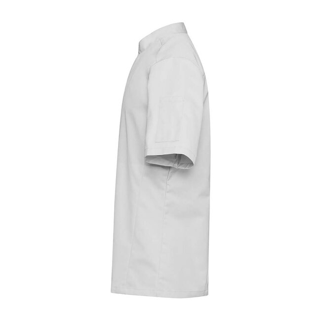 Basic kokshemd heren korte mouw getailleerd licht grijs