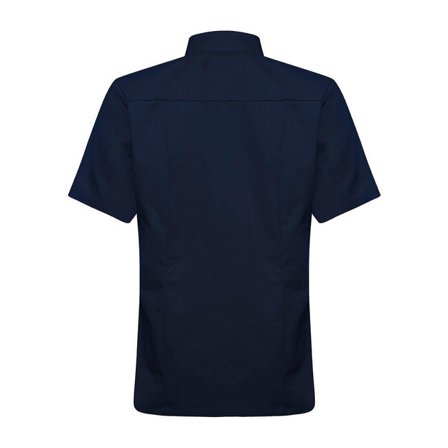 Basic kokshemd heren korte mouw getailleerd navy-blauw