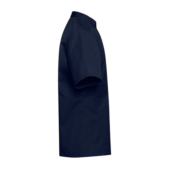 Basic kokshemd heren korte mouw getailleerd navy-blauw