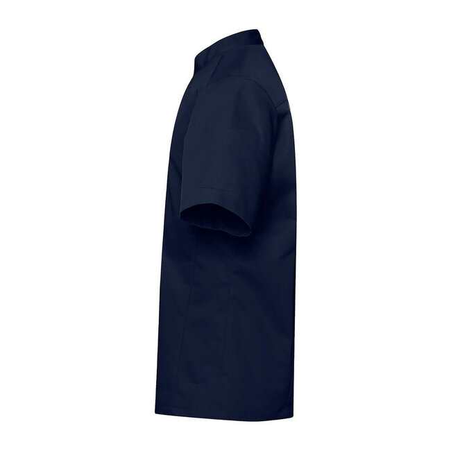 Basic kokshemd heren korte mouw getailleerd navy-blauw