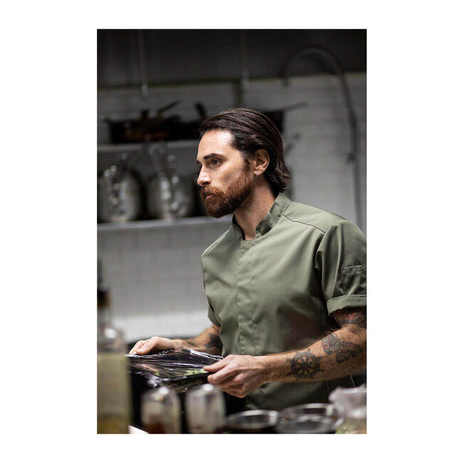 Basic kokshemd heren korte mouw getailleerd navy-blauw