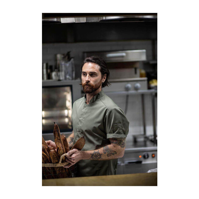 Basic kokshemd heren korte mouw getailleerd rood