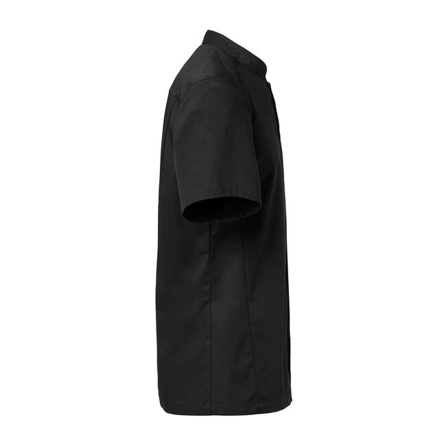 Basic kokshemd heren korte mouw getailleerd zwart