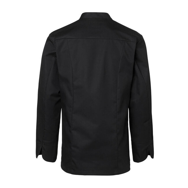 Basic kokshemd heren lange mouw getailleerd zwart