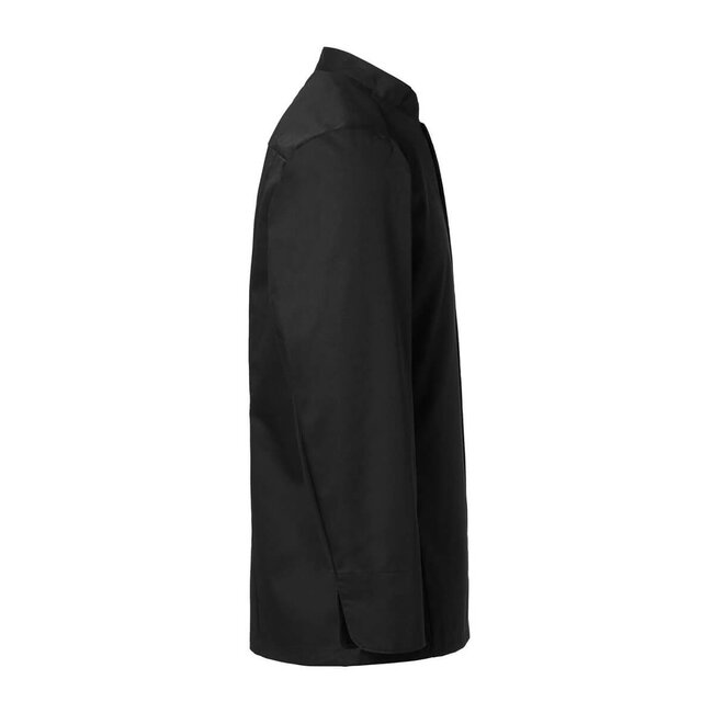 Basic kokshemd heren lange mouw getailleerd zwart