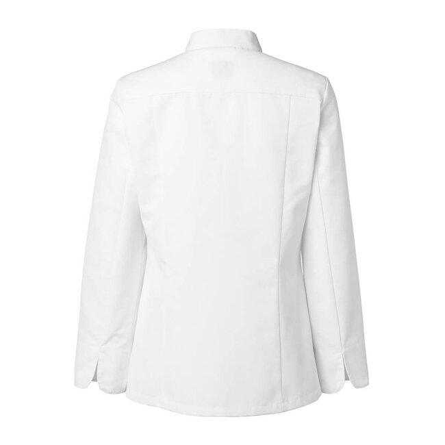 Basic kokshemd dames lange mouw getailleerd wit