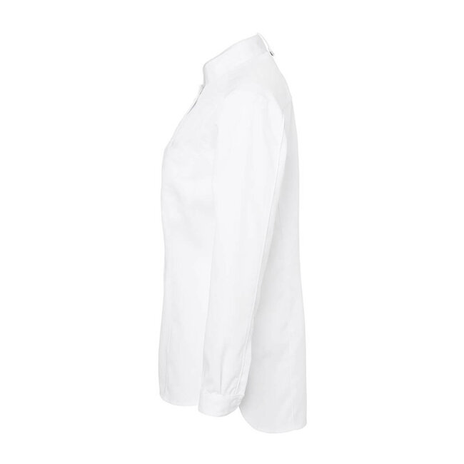 Premium kokshemd dames lange mouw getailleerd zwart