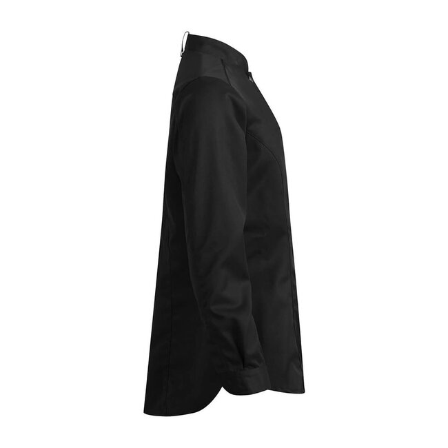 Premium kokshemd dames lange mouw getailleerd zwart