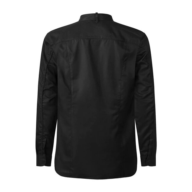 Premium kokshemd heren lange mouw getailleerd zwart