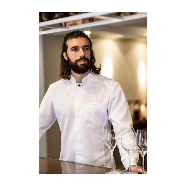 Premium kokshemd heren lange mouw getailleerd zwart