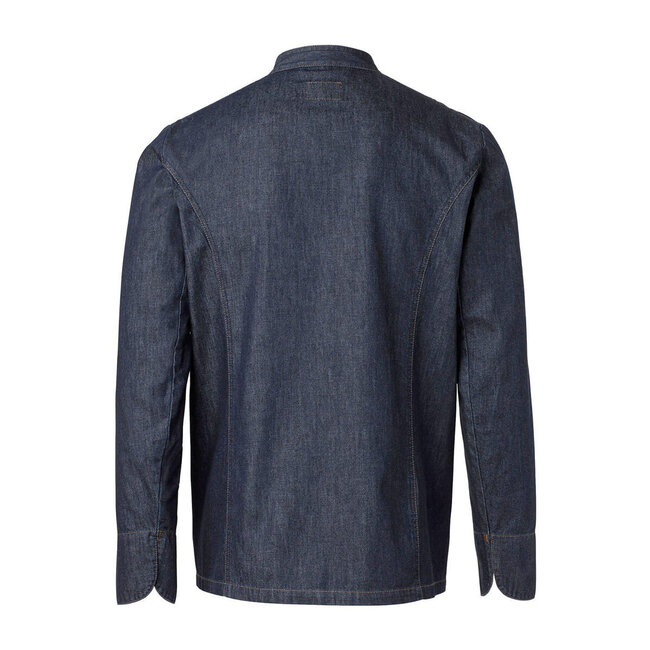Premium koksbuis heren lange mouw denim donkerblauw