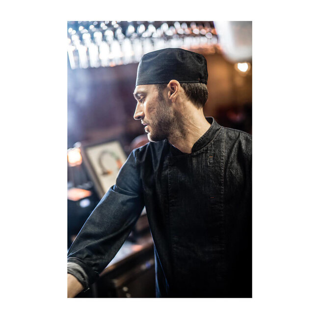 Premium koksbuis heren lange mouw denim donkerblauw