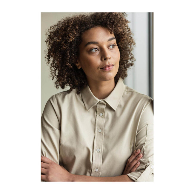 Basic blouse dames wit gestreept