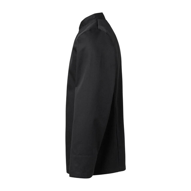 Basic koksbuis heren lange mouw met drukknopen zwart