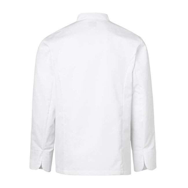 Basic koksbuis heren lange mouw met drukknopen wit